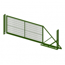 Откатные ворота с сеткой 3D H 2м L 4м / Эмаль RAL 6005